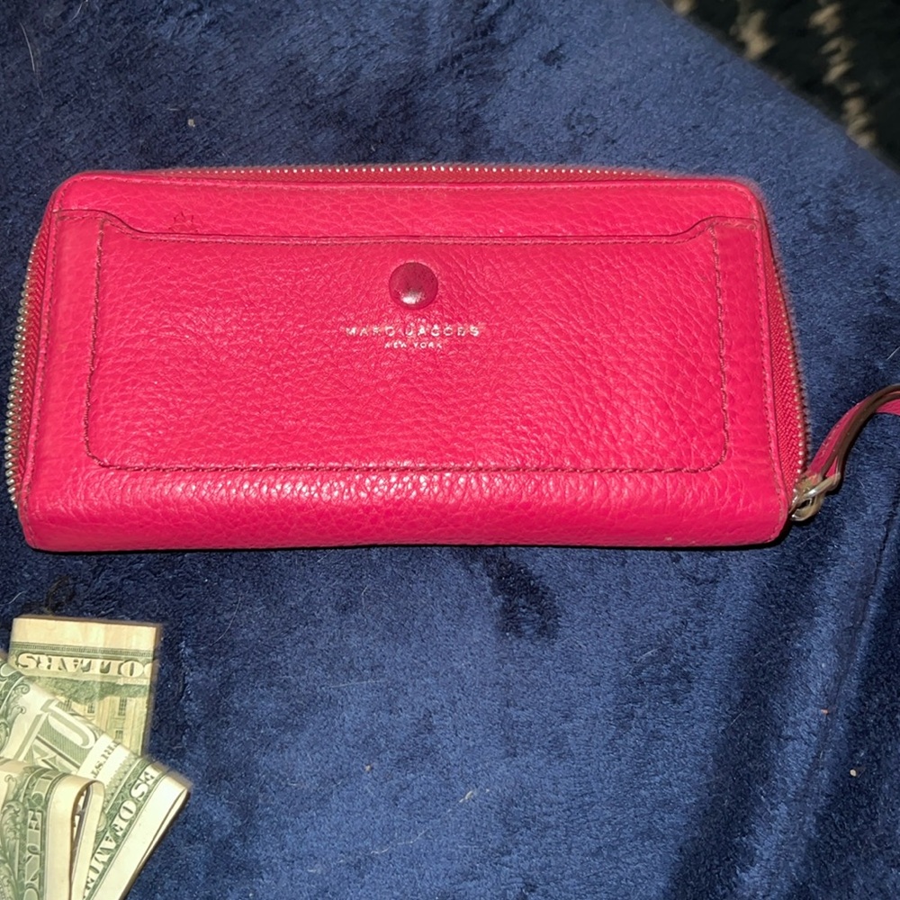 Marc Jacob’s Almost hot pink wallet. Size of checkbook wallet.